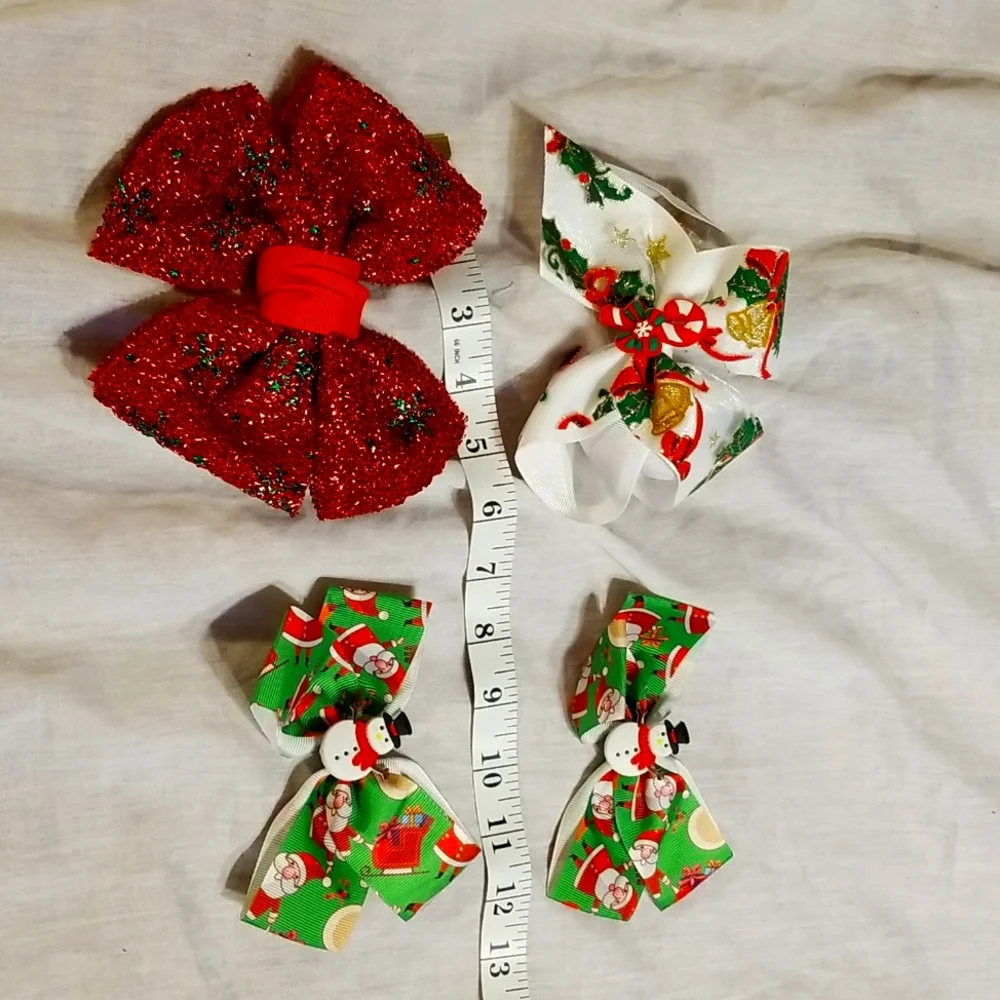 Girls christmas jumbo bows lot